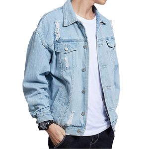 Giacca da uomo in Denim lavato <span class=keywords><strong>a</strong></span> molla blu tinta unita moda OEM personalizzata - Product Image 3