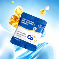 Comprimés à croquer de calcium laitier OEM en gros, bonbons pour la santé osseuse, dextrine résistante, vitamine C, minéraux laitiers, ODM, marque privée