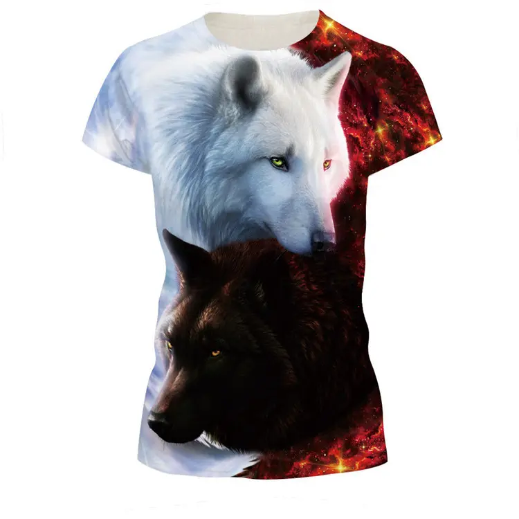 Camisetas con estampado 3D para parejas, camiseta divertida con estampado de animales