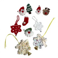 Broche Père Noël tricotée à la main en fil de polyester, pince à cheveux, cadeau créatif et décoration, fabriqué en Chine