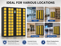 Armario de Carga para Teléfonos Móviles Inteligente de 60 Puertos, Ensamblado, Personalizable, con Enchufes USB, Resistente al Agua y Duradero para Aeropuertos