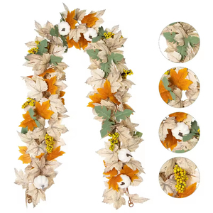 Guirnalda de Enredadera Artificial al por Mayor con Hojas de Arce y Calabaza, Decoración para Navidad, Halloween, Acción de Gracias, Pascua, Guirnalda de Enredadera Artificial - Product Image 1