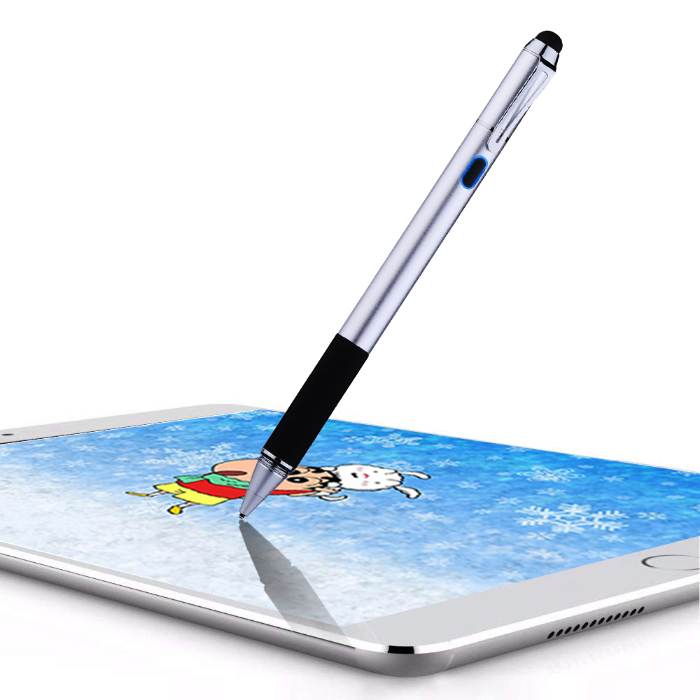 Stylus Pen for Touch Screens, 2 in 1 Rechargeable Digital Pen Fine Point Stylist Capacitive Smart Pencil for Tablet Mobile Phone
