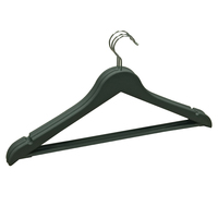 YT Kleiderbügel mit individuellem Logo, schwarz, aus PP-Material mit Gummibeschichtung für Hemden, Hosen, Kleider, einfache Aufhängung.