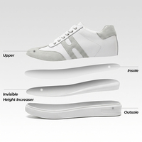 Chaussures de sport décontractées à plateforme épaisse en cuir de 7 cm, rehaussantes, confortables et tendance, fabriquées en gros par le fabricant