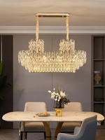 Lampes suspendues Lustres de décoration de maison modernes pour Table Lustre en cristal de luxe moderne pour bâtiment duplex Salon Salle à manger