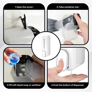 Distributeur de savon liquide manuel BETTERWAY, style tendance, 300 ml, ABS, compartiment - Product Image 3