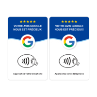 Carte NFC de commentaires Google en espagnol, français, italien – Carte d'évaluation client 5 étoiles pour restaurants, cafés et entreprises
