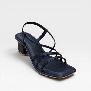 Sandales noires à bout carré et talon carré pour femme, élégantes, à brides, à talon bas, confortables, style décontracté pour les soirées - Product Image 2