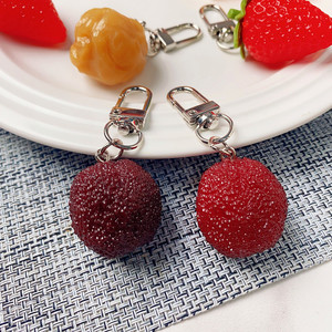 Llaveros de comida lindos con diseño de kiwi, fresas, bayas, naranjas, uvas verdes, para mochilas escolares, colgantes. - Product Image 4