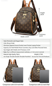 Mochilas Personalizáveis Multifuncionais de Alta Capacidade em Estoque, Mochila de Designer Luxuosa para Mulheres em PU de Alta Qualidade - Product Image 3