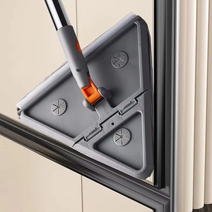 Bâton de vadrouille mural en <span class=keywords><strong>microfibre</strong></span> à 360 degrés avec poignée magique extensible Nettoyage d'intérieur Balai en plastique Triangle plat - Product Image 1