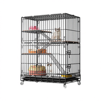 Cage pour chat d'intérieur pliable, grande, à double, triple ou quadruple étages, en fil d'acier métallique thermolaqué, toutes saisons