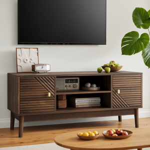 Mid-Century Modern Wood TV Stand for 35-39 Inch TVs with <b>Adjustable</b> Storage Living Room Entertainment Center - Product Image 3