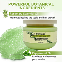 Gommage capillaire biologique à la menthe poivrée, enrichi en huile de coco et d'argan, traitement microbiome, marque privée OEM, végétalien, post-coup de casque