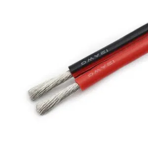 Qianhao Tinner Koperen Elektrische Draad 2X6 Mm2 2*4mm2 Dc Siliconen 2 Core Pv-Kabel