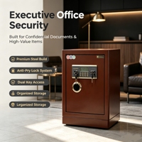 Coffre-fort électronique JYB avec clavier numérique, double serrure à clé, armoire de sécurité en acier, coffre ignifuge pour la maison et le bureau
