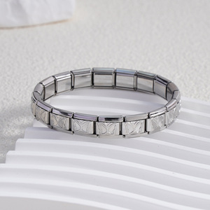 Modular Bracelet Stainless Steel Geometric Butterfly Design Unisex Jewelry Accessory - Product Image 3