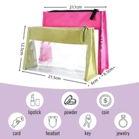 Trousse de maquillage transparente en PVC, trousse de toilette, trousse de voyage polyvalente, grande capacité, organisateur anti-poussière, sac de rangement transparent