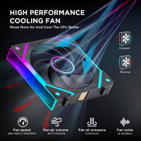 Ventilateur de refroidissement pour boîtier PC ASIAHORSE Nyota Ultra 140 mm avec roulement hydro, PWM 4 broches + SYNC 3 broches ARGB, 12 cm pour ordinateur