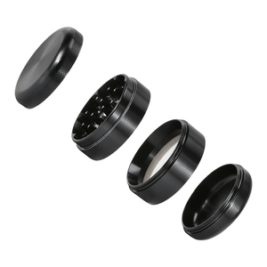 Triturador de Hierbas Portátil de Aluminio Negro de 4 Capas, 2.5 Pulgadas (63mm), Metálico, para Hierbas Secas, Venta al Por Mayor - Product Image 4
