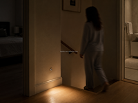 Veilleuse de salle de bain avec détecteur de mouvement PIR, interrupteur 12V/24V encastré, contrôle d'éclairage LED 13mm, garantie 3 ans N38B-23