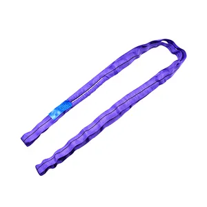Force China Supplier Endless Round Webbing Sling 1ton Durable Safety Flexible Polyester Purple Lifting Round Sling