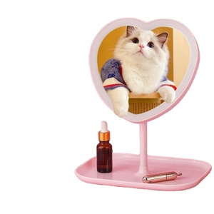 <b>Light</b> Heart Shape LED <b>Mirror</b> Detachable Makeup <b>Mirror</b> Travel Cosmetic <b>Mirror</b> with LED <b>Lights</b> for Gift Birthday Valentine's Day - Product Image 1