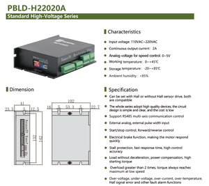 มอเตอร์ PrimoPal BLDC แรงดันสูง 220V 300W ปรับความเร็วได้ 3 เฟส มอเตอร์ไร้แปรงถ่านพร้อมคอนโทรลเลอร์ - Product Image 4