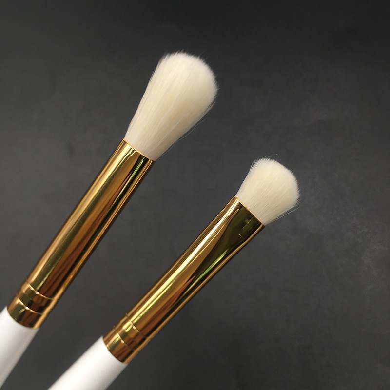 Новые косметические кисти с белой ручкой от частного бренда, Золотые кисти для теней для век, кисти для макияжа