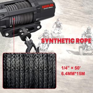 Cabrestante Eléctrico de 6000 Libras 12V para ATV UTV <span class=keywords><strong>con</strong></span> Guía de Cable de Rodillos, Impermeable IP65 para Remolque de Vehículos Todoterreno, UTV, ATV y Automóviles - Product Image 3