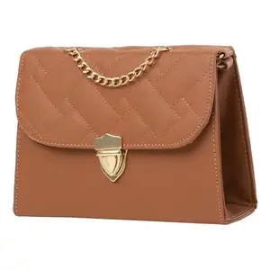 Bolso de Hombro para Mujer Fana Kaori, Cuero Genuino Color Camel, Asa Única, Estilo Bohemio Vintage, Patrón de Rejilla de Diamantes - Product Image 3