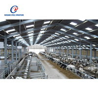 Grange pour ferme d'élevage de bovins Moutons Grange à chèvres Structure en acier préfabriquée Hangar d'élevage de vaches et de chevaux