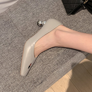 Cialisa-zapatos <span class=keywords><strong>de</strong></span> tacón alto metalizado para mujer, calzado <span class=keywords><strong>de</strong></span> piel auténtica <span class=keywords><strong>de</strong></span> lujo, color gris, <span class=keywords><strong>2022</strong></span> - Product Image 3