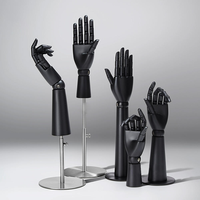 Présentoir en métal noir présentoir de Mannequin à main en bois accessoires support de Base magnétique de plaque métallique réglable en hauteur