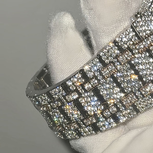 Đồng hồ Moissanite 40MM vượt qua bài kiểm tra, phong cách Hip Hop, mạ bạc vàng hồng, máy cơ, dành cho nam - Product Image 6