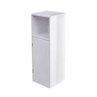 Mini étagère de rangement rectangulaire en bois moderne, armoire à trois niveaux avec une porte pour salle de bain