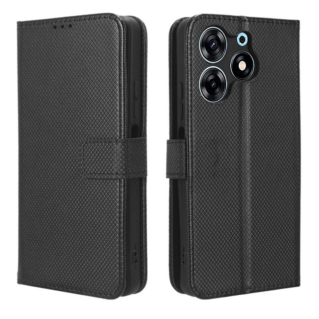 Wallet Case Luxury Case Diamond Texture PU Leather for Tecno Spark 10 Pro Cover Flip Mobile Phone Bag