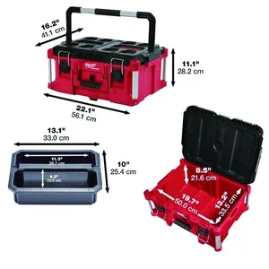 กล่องเครื่องมือ <span class=keywords><strong>Milwaukee</strong></span> <span class=keywords><strong>PACKOUT</strong></span> 48-22-8425 ขนาดใหญ่ ทนทาน รับน้ำหนักได้ 100 ปอนด์ ปิดผนึกกันน้ำระดับ IP65 กล่องเครื่องมือขนาดใหญ่ - Product Image 5