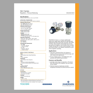 Régulateur médical TESCOM SG1 avec dispositif de réduction et de contrôle de température SG1 TESCOM SG1 Régulateur médical avec pression préprogrammée - Product Image 4