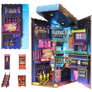 Kit DIY Personalizado Cyber City Book Nook, Kit de Casa en Miniatura Ecológico y con Certificación CE para Exhibición Creativa en Estanterías y Decoración - Product Image 2