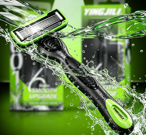 <span class=keywords><strong>Rasoir</strong></span> manuel pour homme à 6 lames avec logo personnalisé, bande lubrifiante à l'aloe vera, forme en L, facile à nettoyer - Product Image 5