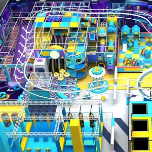 Aire de jeux intérieure commerciale adaptée aux établissements préscolaires, fabriquée en usine, pour lieux commerciaux avec toboggans et piscines à balles - Product Image 2