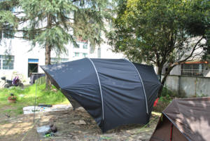 Tienda de campaña de playa con toldo de protección solar y lluvia para acampada y tierra, toldo de lona de concha negra, refugio para el sol y la lluvia, para acampada y por tierra, de color negro - Product Image 3