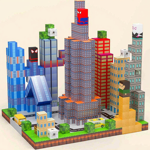 스파이더 맨 150pcs 큐브 마그네틱 빌딩 블록 화산 테마 다채로운 플라스틱 자석 세계 세트 4-6 EN71 인증 - Product Image 1