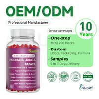 OEM/ODM Bonbons Apaisants Doux à l'Extrait de Racine de Pueraria Lobata et de Papaye Entièrement Naturels, Lot de 60