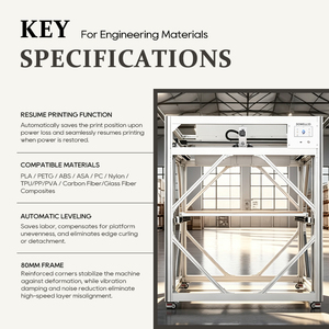 Impresora 3D FDM de Alta Resistencia DL1824-16, Gran Volumen de Impresión de 2400 mm, Impresora de Alta Velocidad y Precisión de 500 mm/s <span class=keywords><strong>para</strong></span> Figuras de <span class=keywords><strong>Anime</strong></span> y Esculturas - Product Image 3