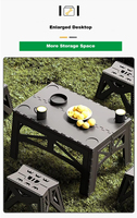 Table pliante d'extérieur pour pique-nique et camping, en plastique léger, portable, simple, élégante, rectangulaire, petite, pour la maison et le rangement, pour repas