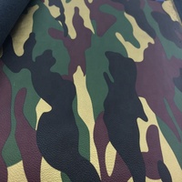 Tissu en similicuir à motif camouflage en gros, cuir PU, vinyle pour chaussures, artisanat, vêtements