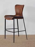 Tabouret de bar en cuir de luxe léger, chaise haute pour îlot de cuisine et utilisation en restaurant
